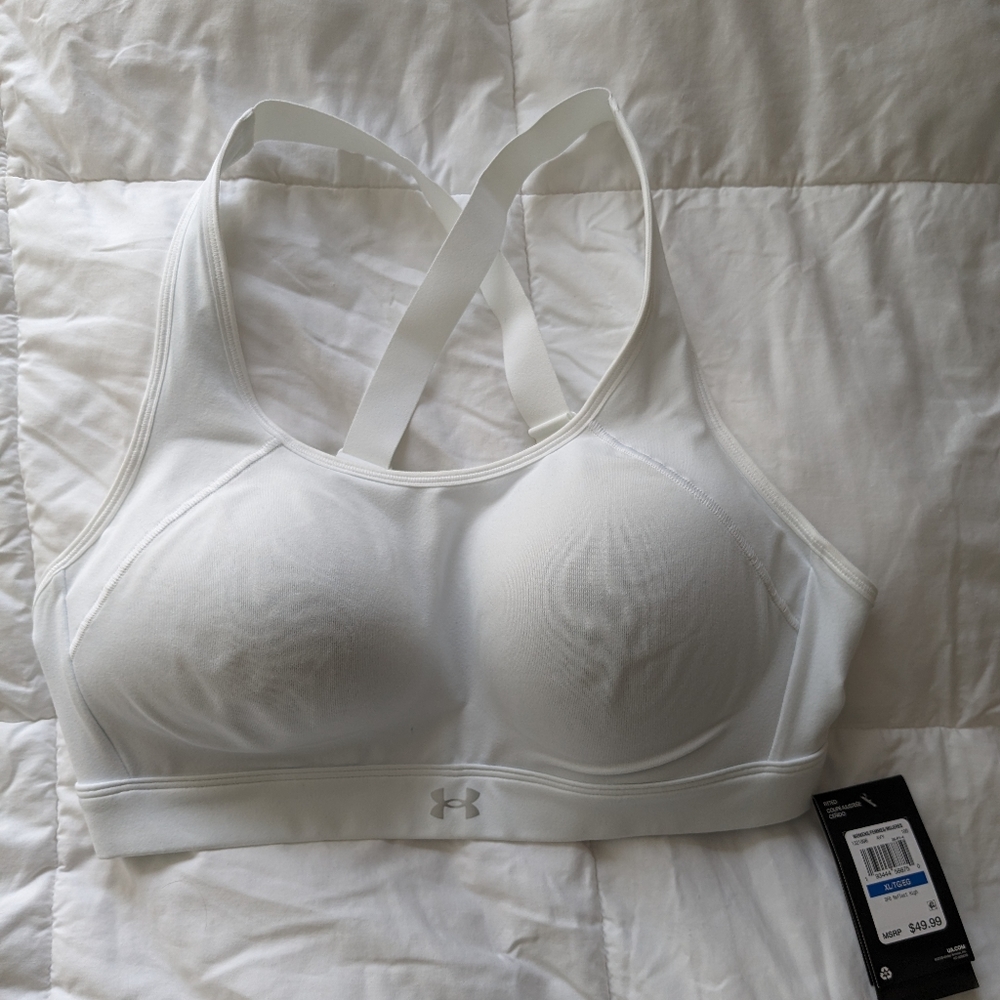 Reflect High Under Armour White Sports Bra